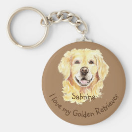 Ich Liebe meinen Golden Retriever Individuelle Nam Schlüsselanhänger