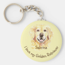 Ich Liebe meinen Golden Retriever Individuelle Nam Schlüsselanhänger