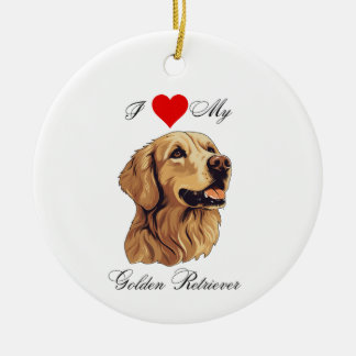 Ich Liebe meinen Golden Retriever Standard Keramik Ornament