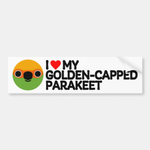 ICH LIEBE MEINEN GOLDKAPPENSITTICH AUTOAUFKLEBER