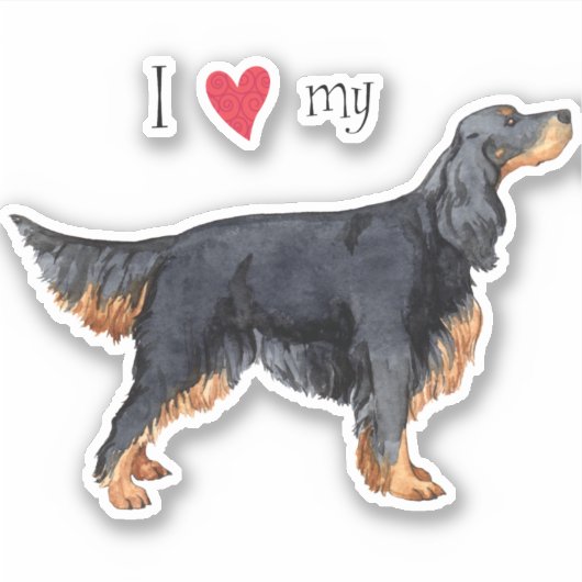 Ich Liebe meinen Gordon Setter Vinyl Sticker (Vorderseite)