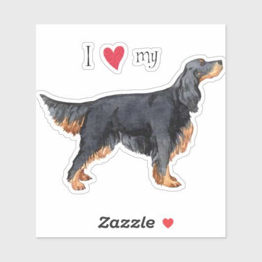 Ich Liebe meinen Gordon Setter Vinyl Sticker (Blatt)