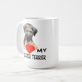 Ich Liebe meinen Grenzstreifen Terrier Custom-Cut Kaffeetasse (Vorderseite Links)