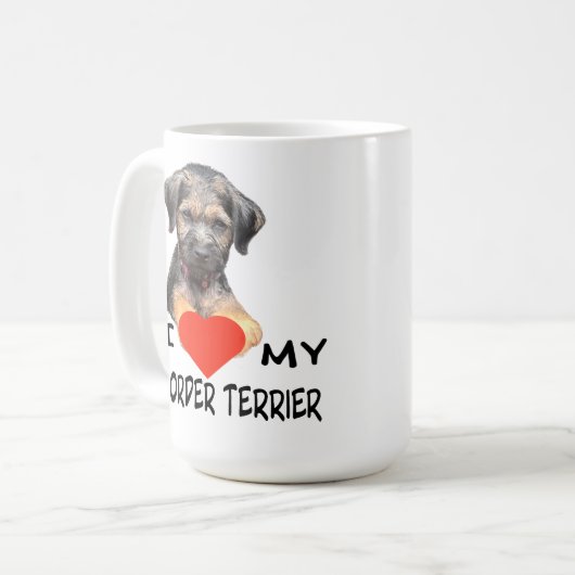 Ich Liebe meinen Grenzstreifen Terrier Custom-Cut Kaffeetasse (Vorderseite Links)