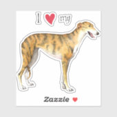 Ich Liebe meinen Greyhound Vinyl Sticker (Blatt)