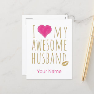 Ich liebe meinen großartigen Ehemann Hochzeit Jubi Feiertagspostkarte