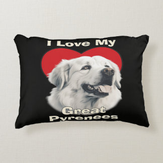 Ich liebe meinen großen Pyrenäen-Hund Dekokissen