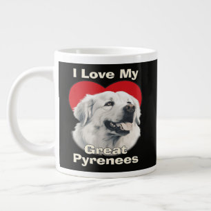 Ich liebe meinen großen Pyrenäen-Hund Jumbo-Tasse