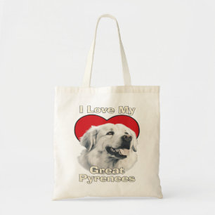Ich liebe meinen großen Pyrenäen-Hund Tragetasche