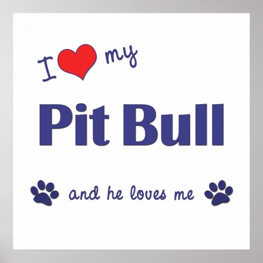 Ich Liebe meinen Grubenbull (Männerhund) Poster (Vorne)