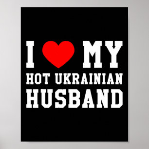Ich liebe meinen heißen ukrainischen Ehemann rotes Poster