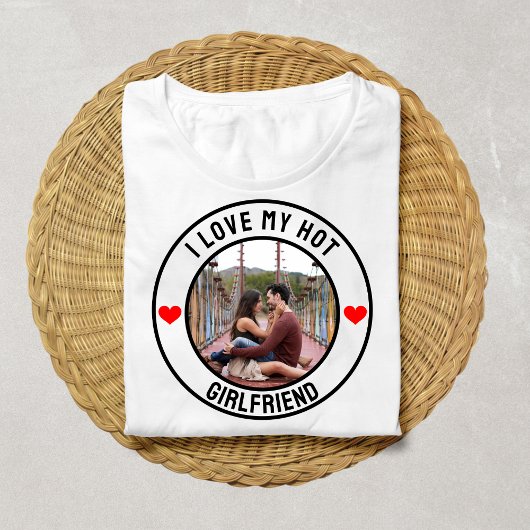 Ich Liebe meinen Hot Girlfriend Paare Custom Foto T-Shirt