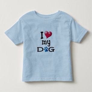 Ich liebe meinen Hund Blue Paw Kleinkind T-shirt