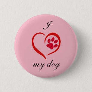 Ich liebe meinen Hund Button