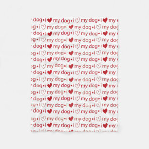 Ich Liebe meinen Hund Fleecedecke mit Herz