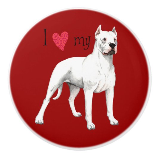 Ich Liebe meinen Hund Keramikknauf (Vorderseite)