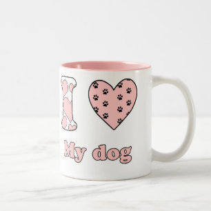 Ich Liebe meinen Hund Zweifarbige Tasse