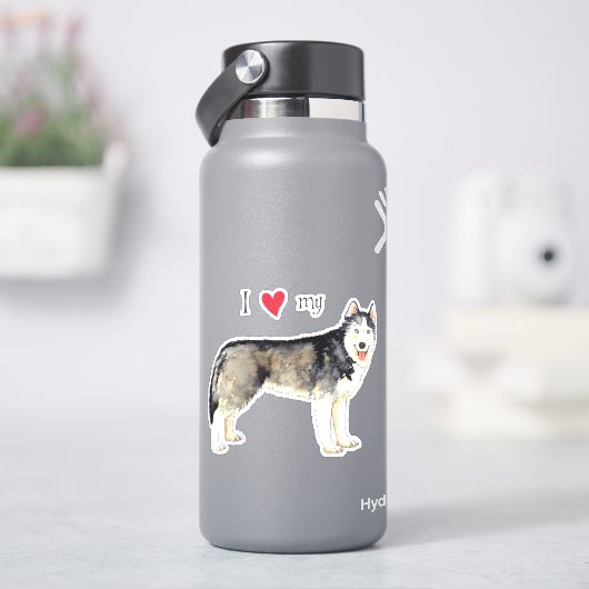 Ich Liebe meinen Husky Vinyl Sticker (HydroFlask)