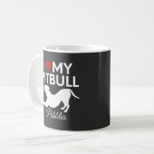 Ich Liebe meinen individuelle Name-Pitbulle Kaffeetasse (Vorderseite Links)