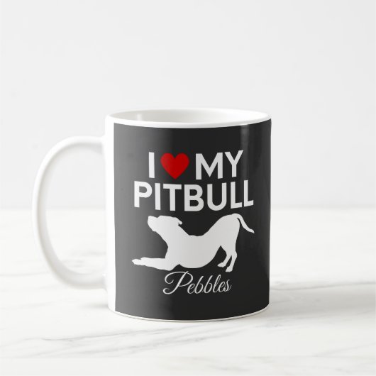 Ich Liebe meinen individuelle Name-Pitbulle Kaffeetasse (Links)