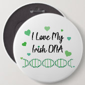 Ich liebe meinen irischen DNA-Shamrock-Button Button (Vorne & Hinten)