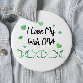 Ich liebe meinen irischen DNA-Shamrock-Button Button