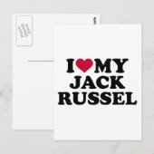 Ich Liebe meinen Jack Russel Postkarte (Vorne/Hinten)