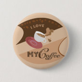 Ich liebe meinen Kaffee Retro Java Button (Vorderseite)