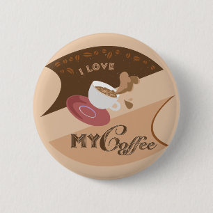 Ich liebe meinen Kaffee Retro Java Button