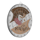 Ich liebe meinen Kaffee Retro Java Dartscheibe (Vorderseite Links)