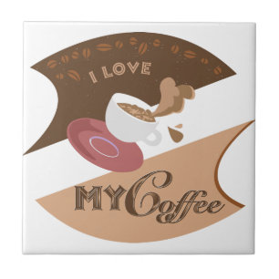 Ich liebe meinen Kaffee Retro Java Fliese