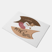 Ich liebe meinen Kaffee Retro Java Fußmatte (Schrägansicht)