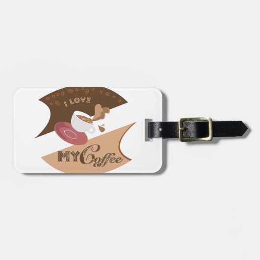 Ich liebe meinen Kaffee Retro Java Gepäckanhänger (Vorderseite horizontal)