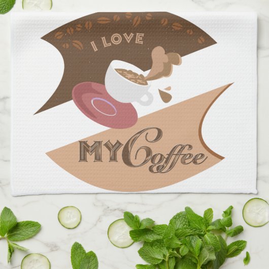 Ich liebe meinen Kaffee Retro Java Geschirrtuch (Gefaltet)