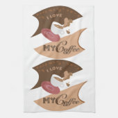 Ich liebe meinen Kaffee Retro Java Geschirrtuch (Vertikal)