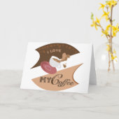 Ich liebe meinen Kaffee Retro Java Karte (Gelbe Blume)
