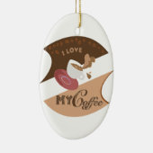 Ich liebe meinen Kaffee Retro Java Keramik Ornament (Rechts)