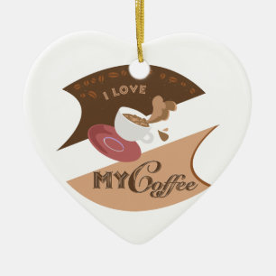 Ich liebe meinen Kaffee Retro Java Keramikornament