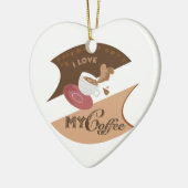 Ich liebe meinen Kaffee Retro Java Keramikornament (Links)