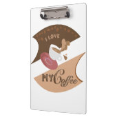 Ich liebe meinen Kaffee Retro Java Klemmbrett (Links)