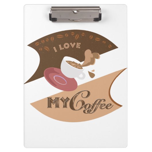 Ich liebe meinen Kaffee Retro Java Klemmbrett (Vorderseite)
