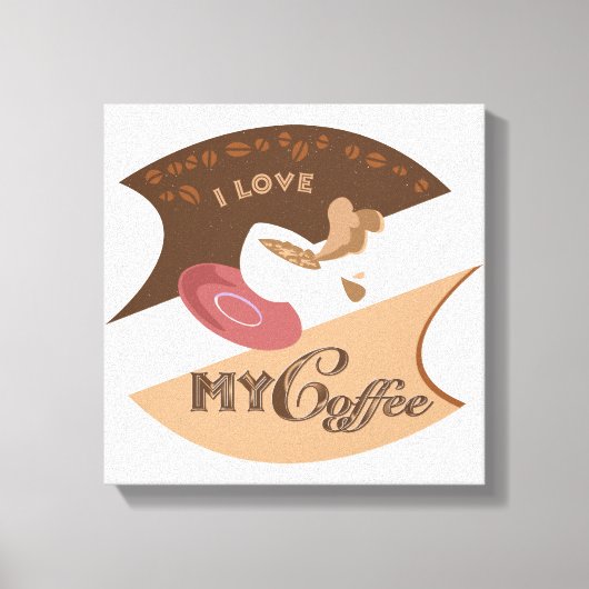 Ich liebe meinen Kaffee Retro Java Leinwanddruck (Vorderseite)