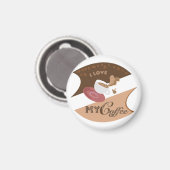 Ich liebe meinen Kaffee Retro Java Magnet (Vorderseite/Rückseite)