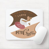 Ich liebe meinen Kaffee Retro Java Mousepad (Mit Mouse)