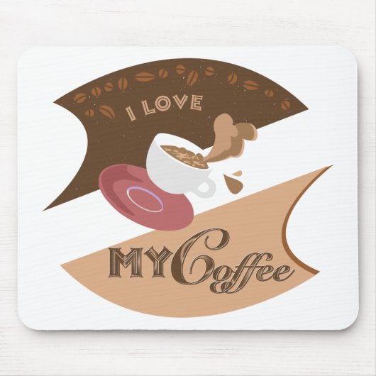 Ich liebe meinen Kaffee Retro Java Mousepad (Vorne)