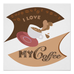 Ich liebe meinen Kaffee Retro Java Poster