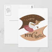 Ich liebe meinen Kaffee Retro Java Postkarte (Vorne/Hinten)
