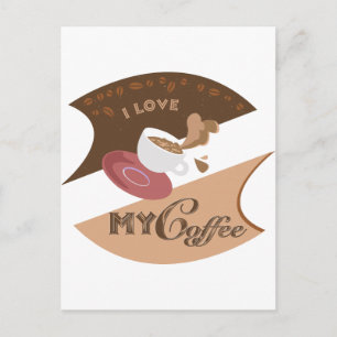 Ich liebe meinen Kaffee Retro Java Postkarte