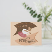 Ich liebe meinen Kaffee Retro Java Postkarte (Stehend Vorderseite)