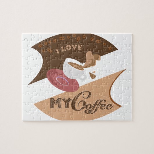 Ich liebe meinen Kaffee Retro Java Puzzle (Horizontal)
